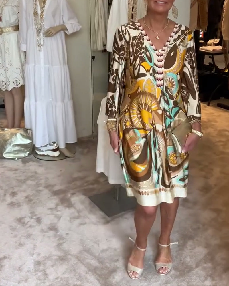 Mariane - Retro Floral Printed Dress