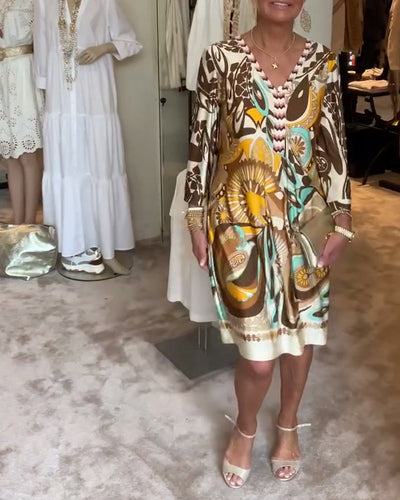 Mariane - Retro Floral Printed Dress