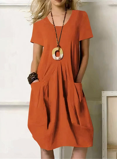 Alissa - Round Neck Relaxed Fit Dress