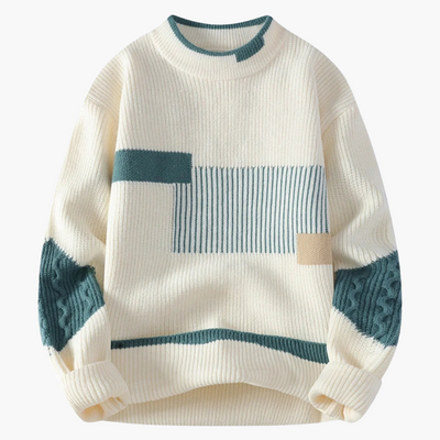 Réve | Mock Neck Patchwork Sweater