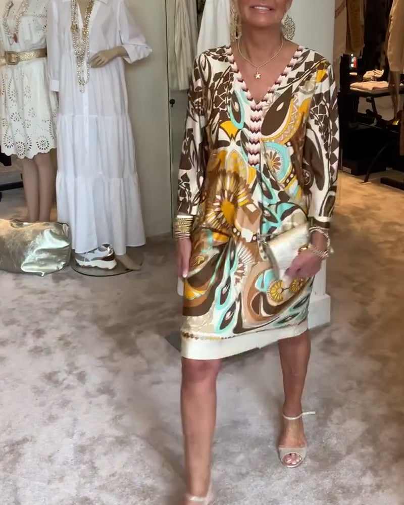 Mariane - Retro Floral Printed Dress