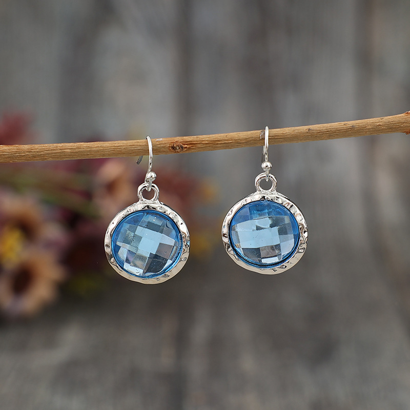 Kinsley – Vintage Blue Crystal Drop Earrings