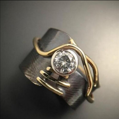 Antonina – Vintage Dark Silver Zirconia Ring