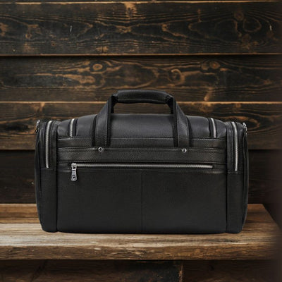 Carl - Black Leather Travel Tote