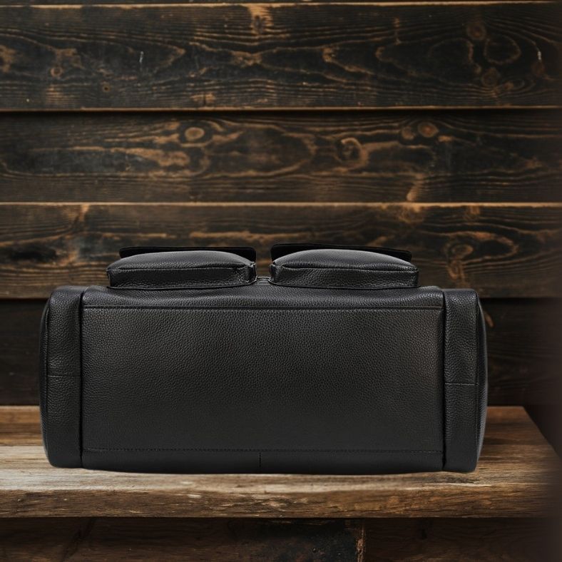 Carl - Black Leather Travel Tote