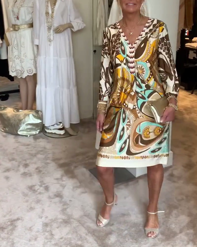 Mariane - Retro Floral Printed Dress