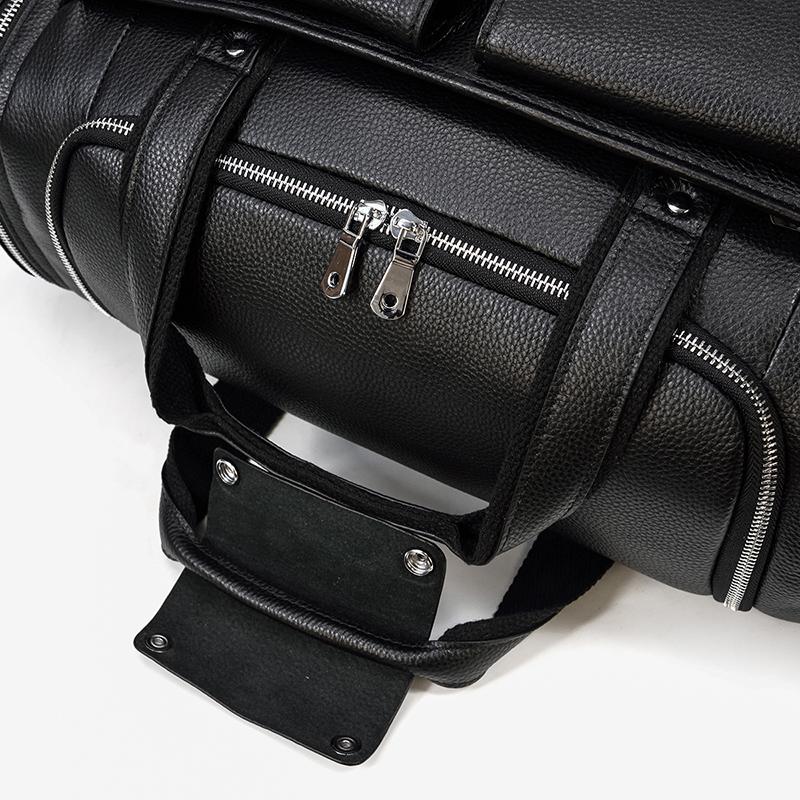 Carl - Black Leather Travel Tote
