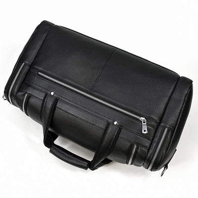 Carl - Black Leather Travel Tote