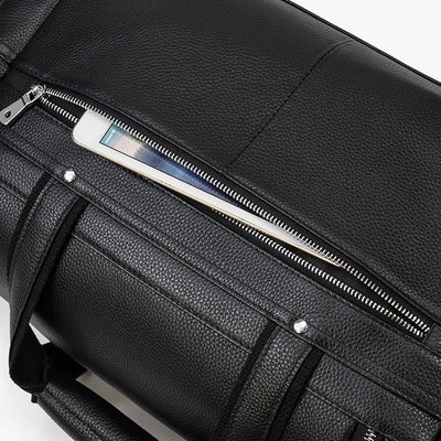Carl - Black Leather Travel Tote