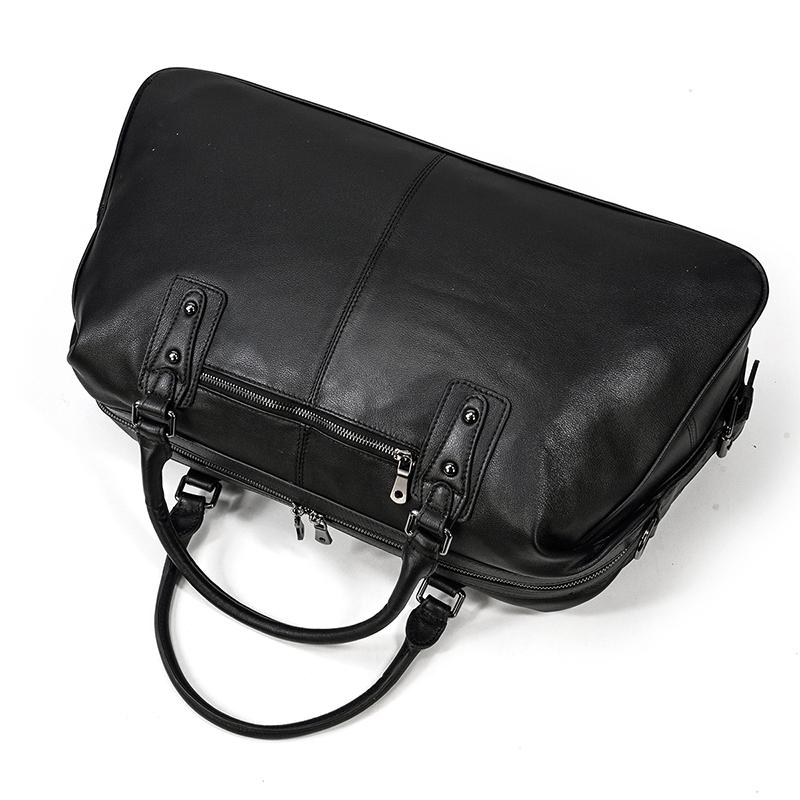 Lawrence - Black Leather Travel Bag
