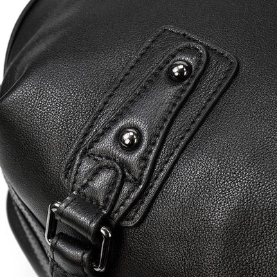 Lawrence - Black Leather Travel Bag