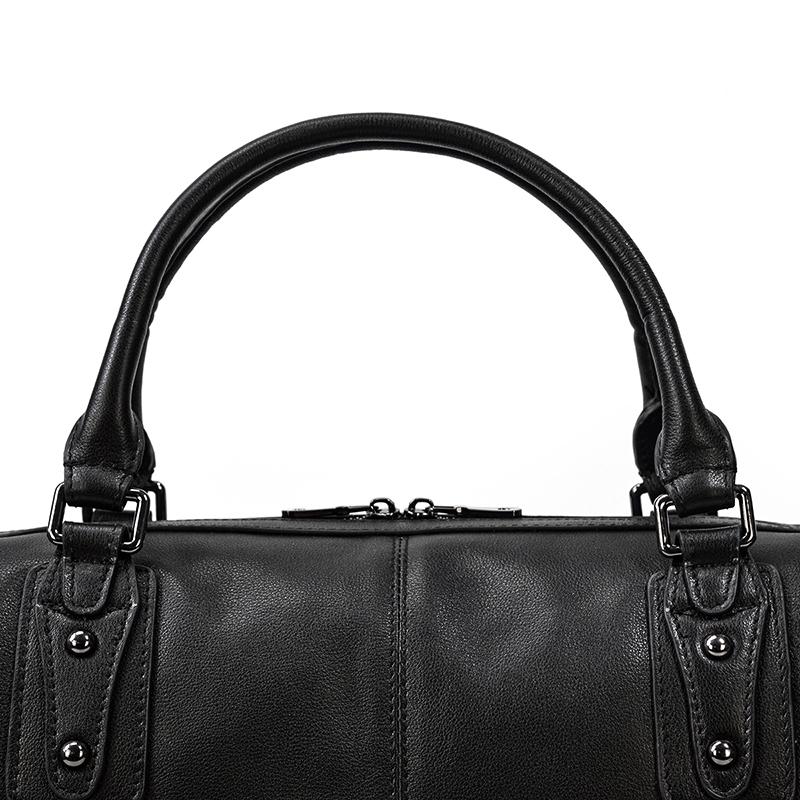 Lawrence - Black Leather Travel Bag