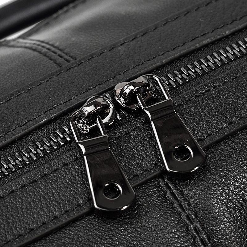 Lawrence - Black Leather Travel Bag