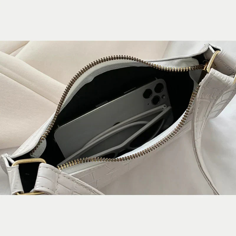 Tilly - Glittering Crocodile-Print Crossbody Bag