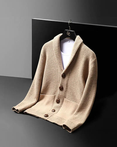 Wayne - Lapel Button Cardigan Sweater