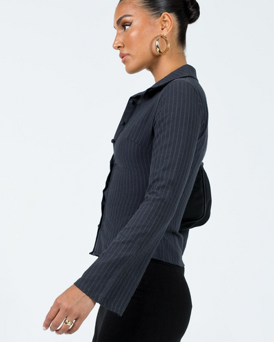 Carina - Stripe Collared Long Sleeve