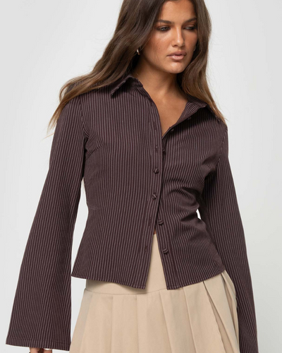 Carina - Stripe Collared Long Sleeve