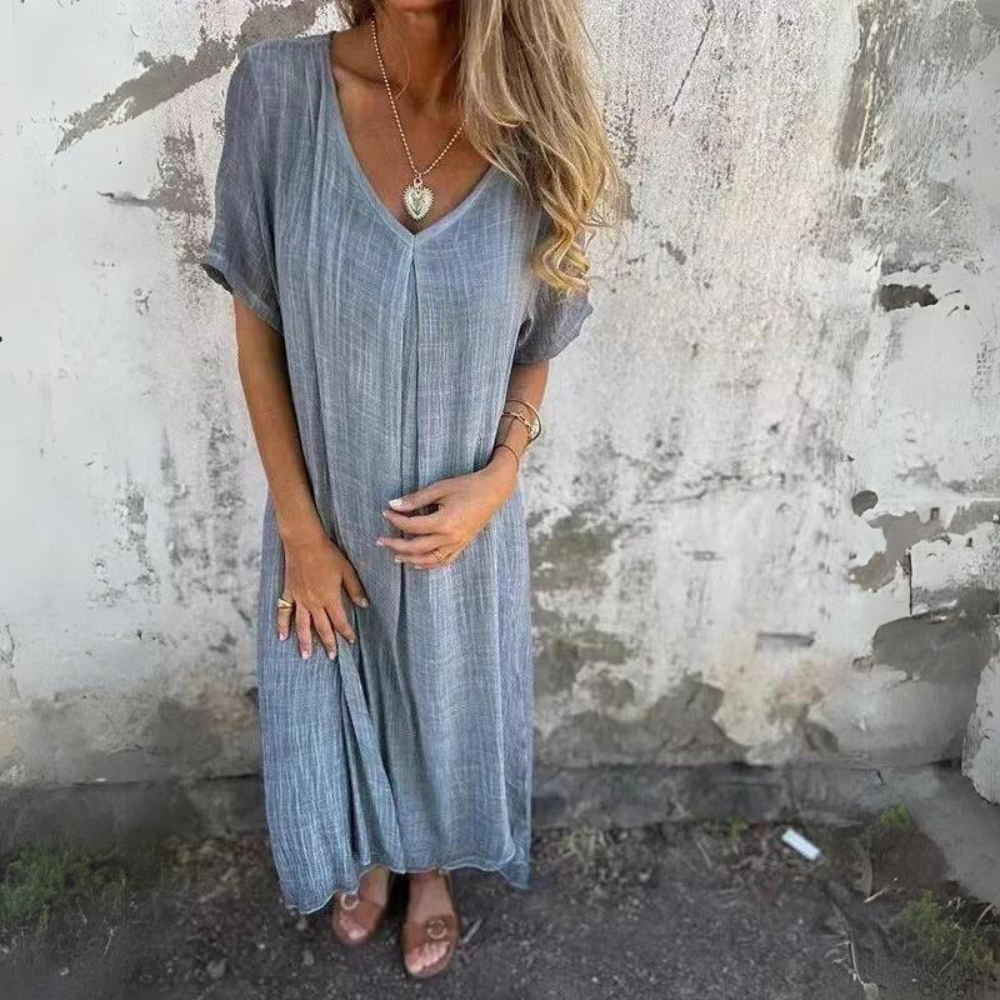 Viora Cotton-Linen Dress