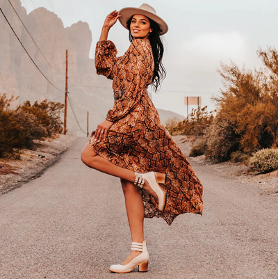 Lina - Classic Vintage Leather Heels