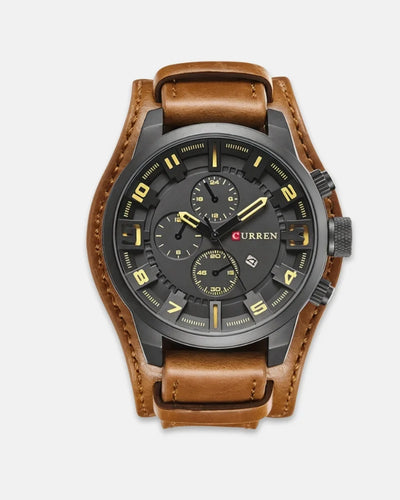 Max - Leather Strap Chronograph Watch