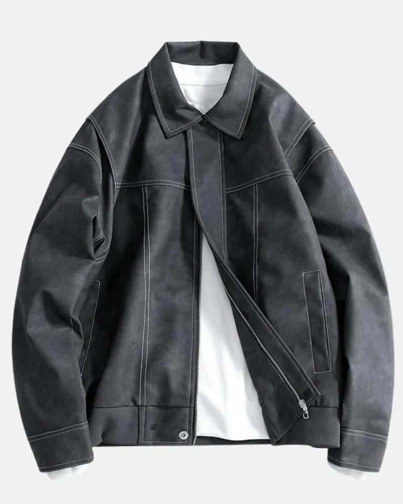 Duncan - Retro PU Leather Jacket