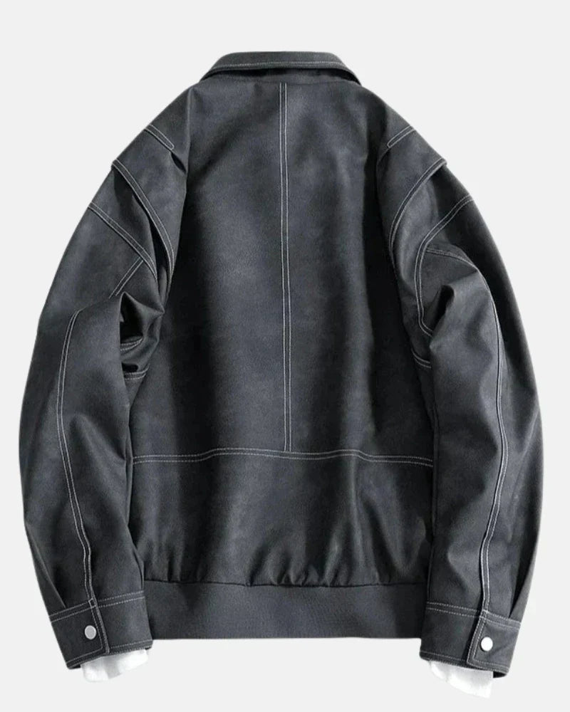 Duncan - Retro PU Leather Jacket