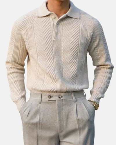 Laurent - Long Sleeve Knitted Polo