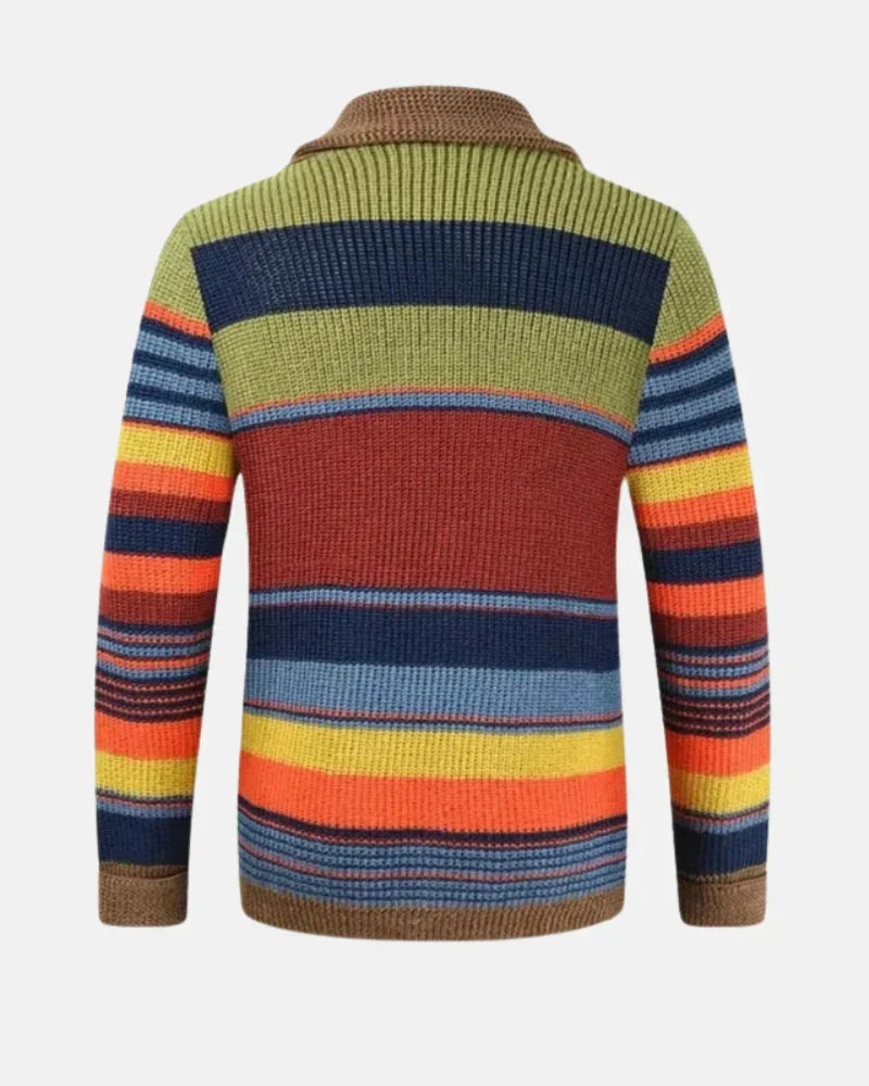 Elijah - Color Blocking Lapel Sweater