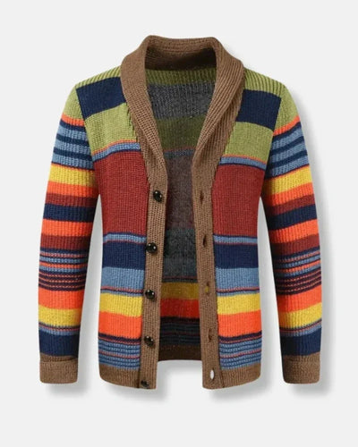 Elijah - Color Blocking Lapel Sweater