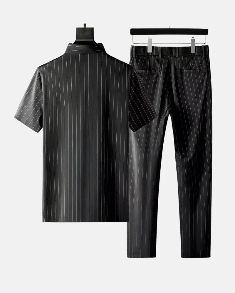 Ricco - Ice Silk Stripes Casual Set