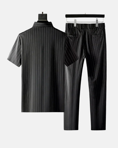 Ricco - Ice Silk Stripes Casual Set