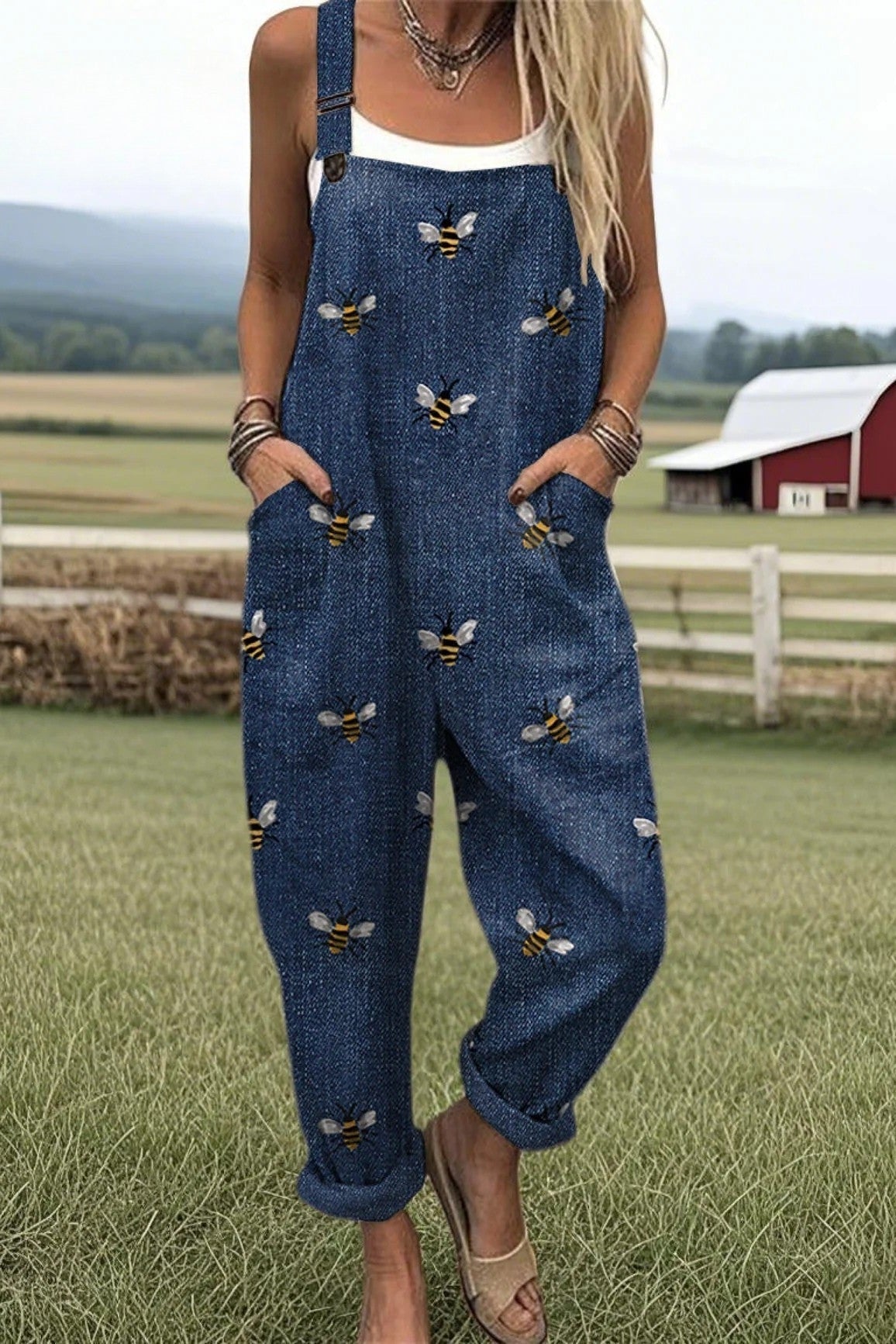 Aurora Bee Denim Jumpsuit