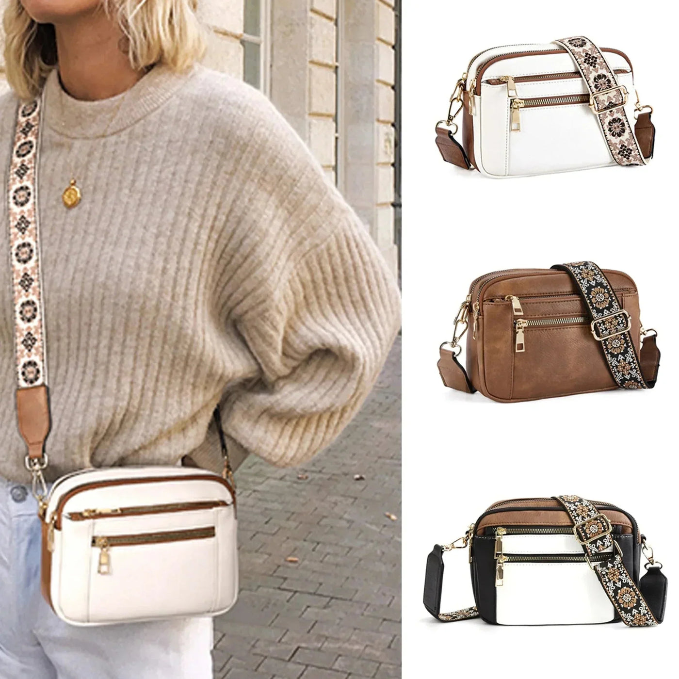 Nylah - Crossbody Bag with Colorful Straps