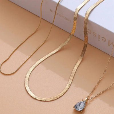 Raylee – Layered Gold Zirconia Pendant Necklace