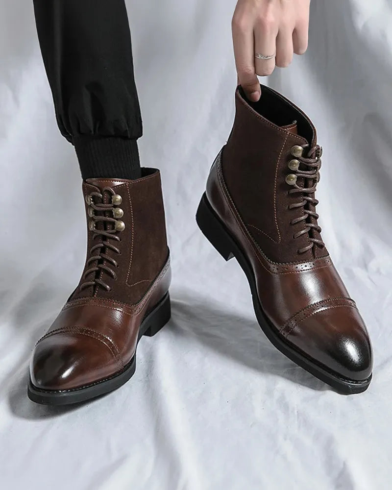 Barrett - Lace-Up Leather Booties