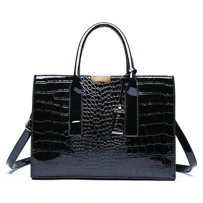 Tamsin - Crocodile-Print Leather Handbag