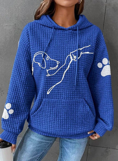 Betsy - Paw Print Waffle Hoodie