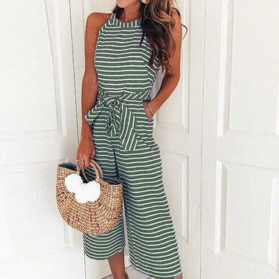 Viva - Stylish Striped Jumpsuit
