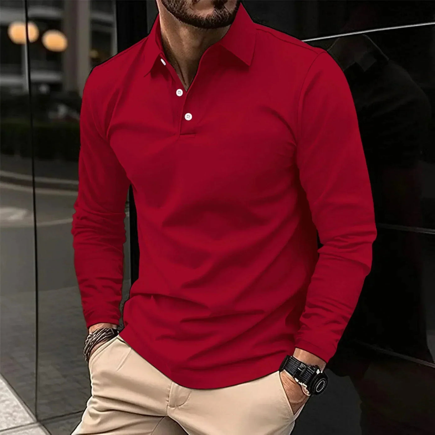 Friedrich - Casual Long Sleeve Polo Shirt