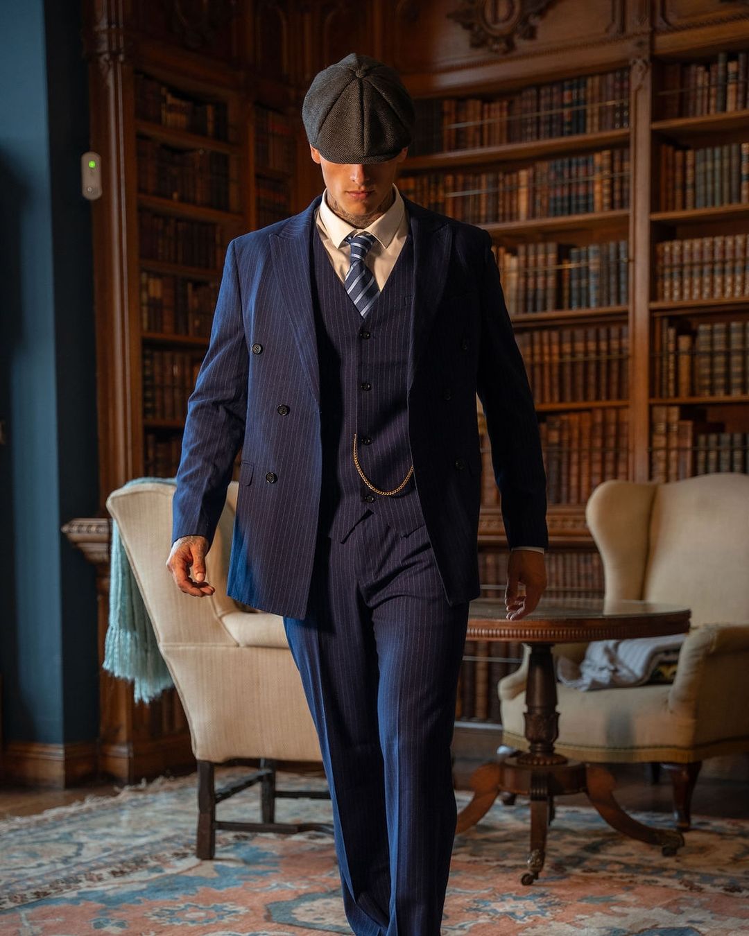 The Tommy Striped Navy Suit