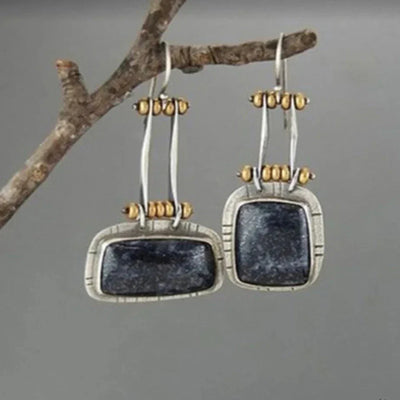 Ingrid – Vintage Midnight Silver Earrings